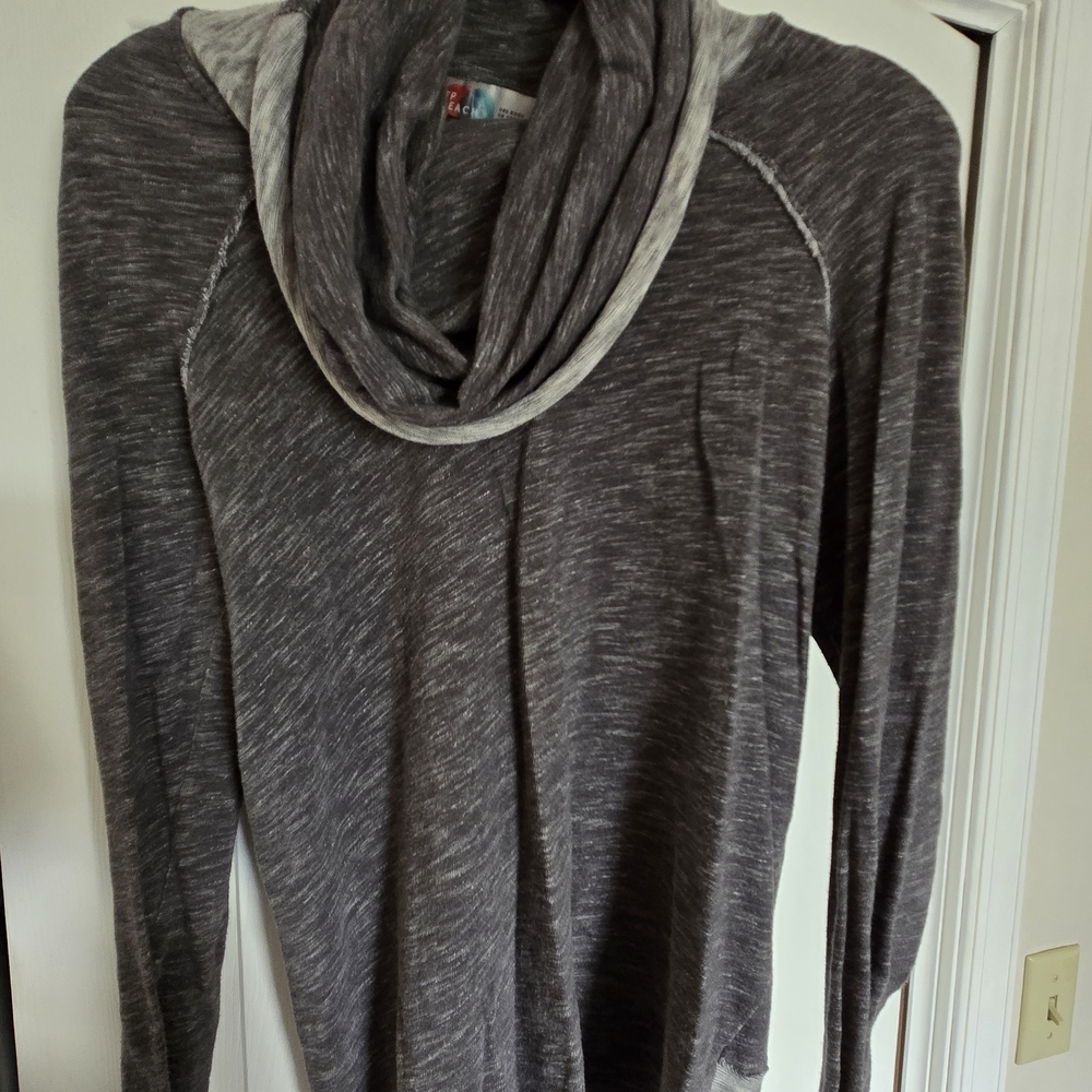 We The Free Charcoal Cowl Neck Sweater